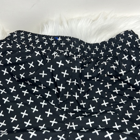 NOS Beachwear Graphic Print Trunk Men’s Medium Black Swim Shorts - Picture 4 of 8